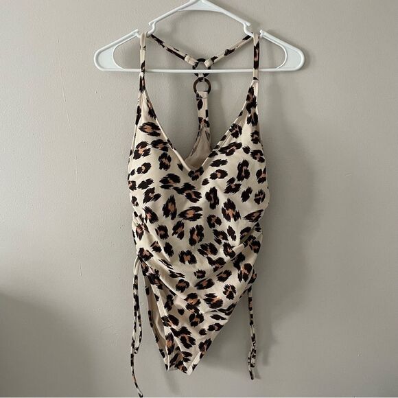 Kona Sol Swimwear Medium Coverage One Piece Leopard Animal Print Size M - Picture 3 of 6